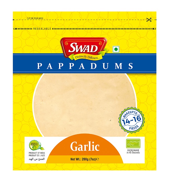 Pappadums con aglio Swad 200g.